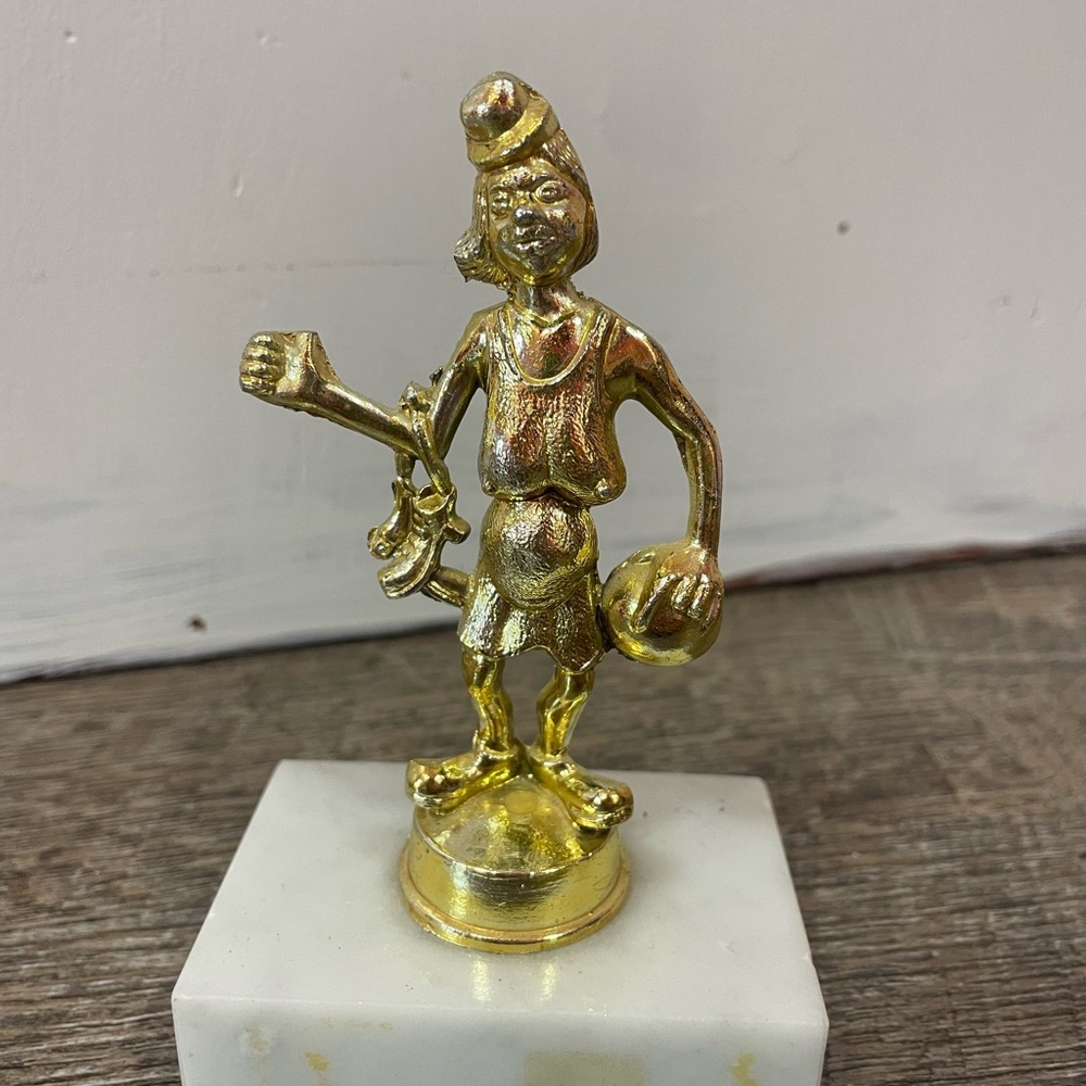 Gold Figurine on Marble Base